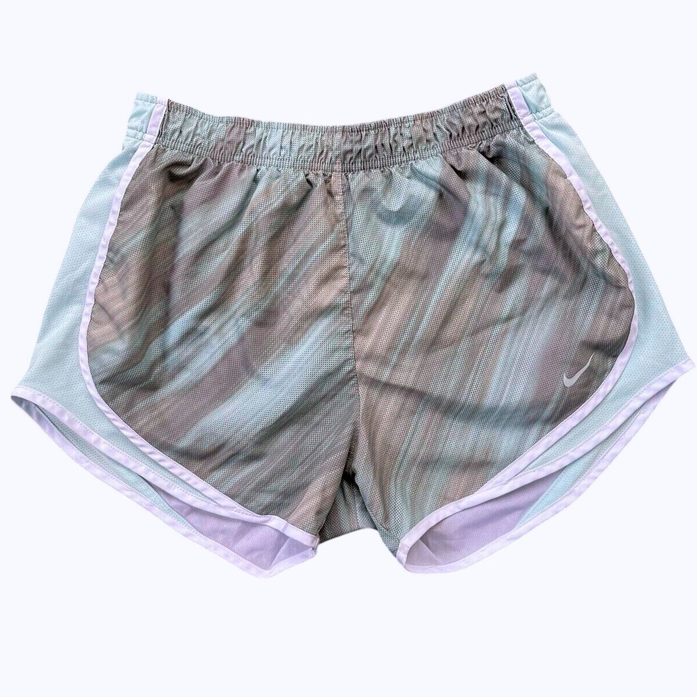 Nike Dri-FIT Op Art Green Running Shorts Abstract‎ Print Athletic Gym Shorts M